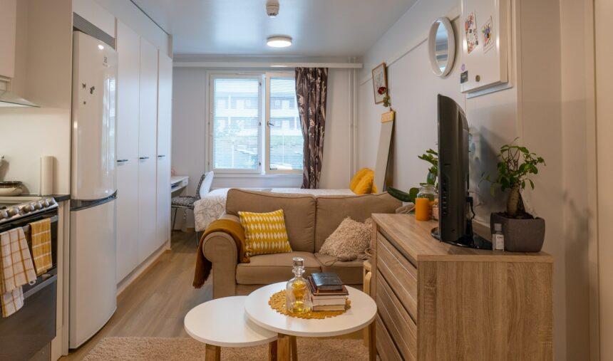 Picture of studio apartment with furniture